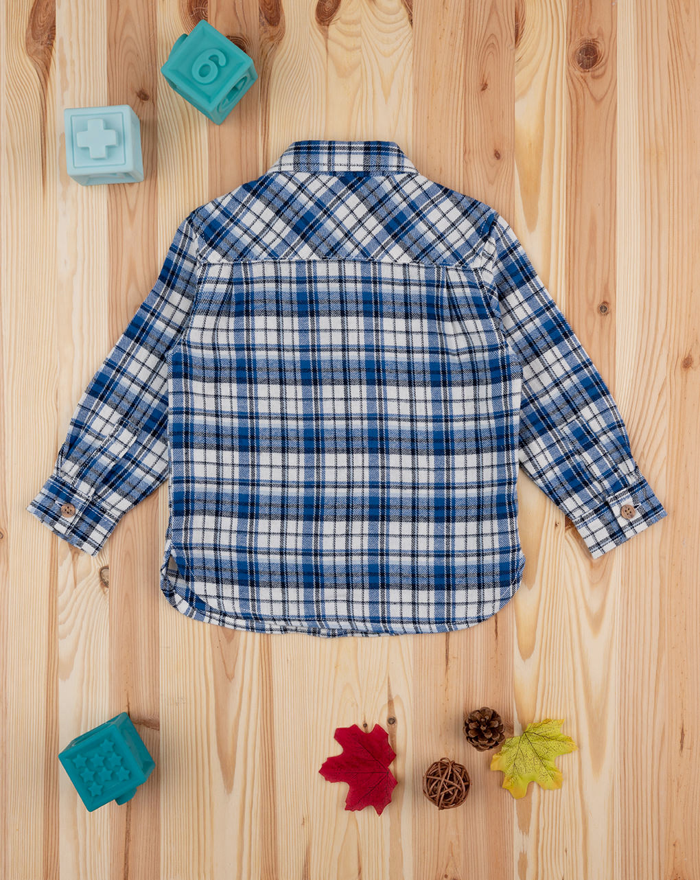 βρεφικό πουκάμισο καρό μπλε για αγόρι - Prénatal