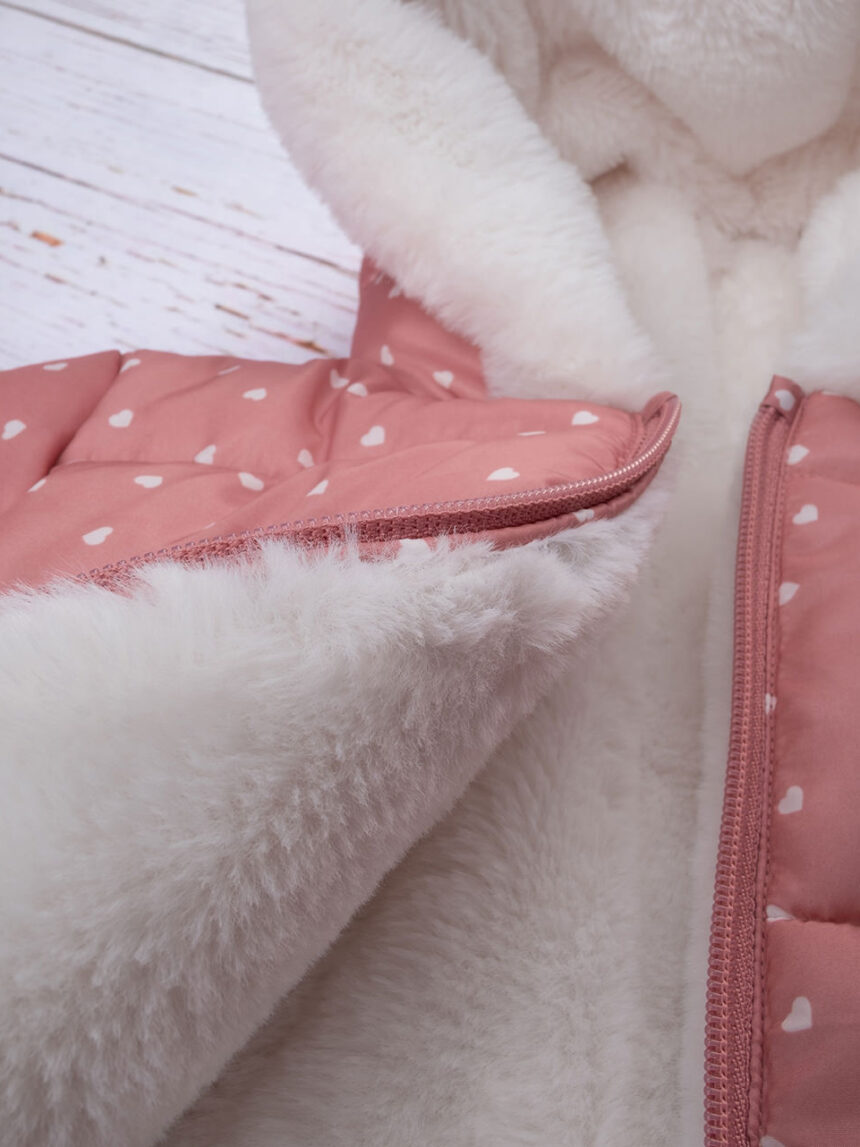 βρεφικό μπουφάν ροζ με καρδούλες για κορίτσι - Prénatal