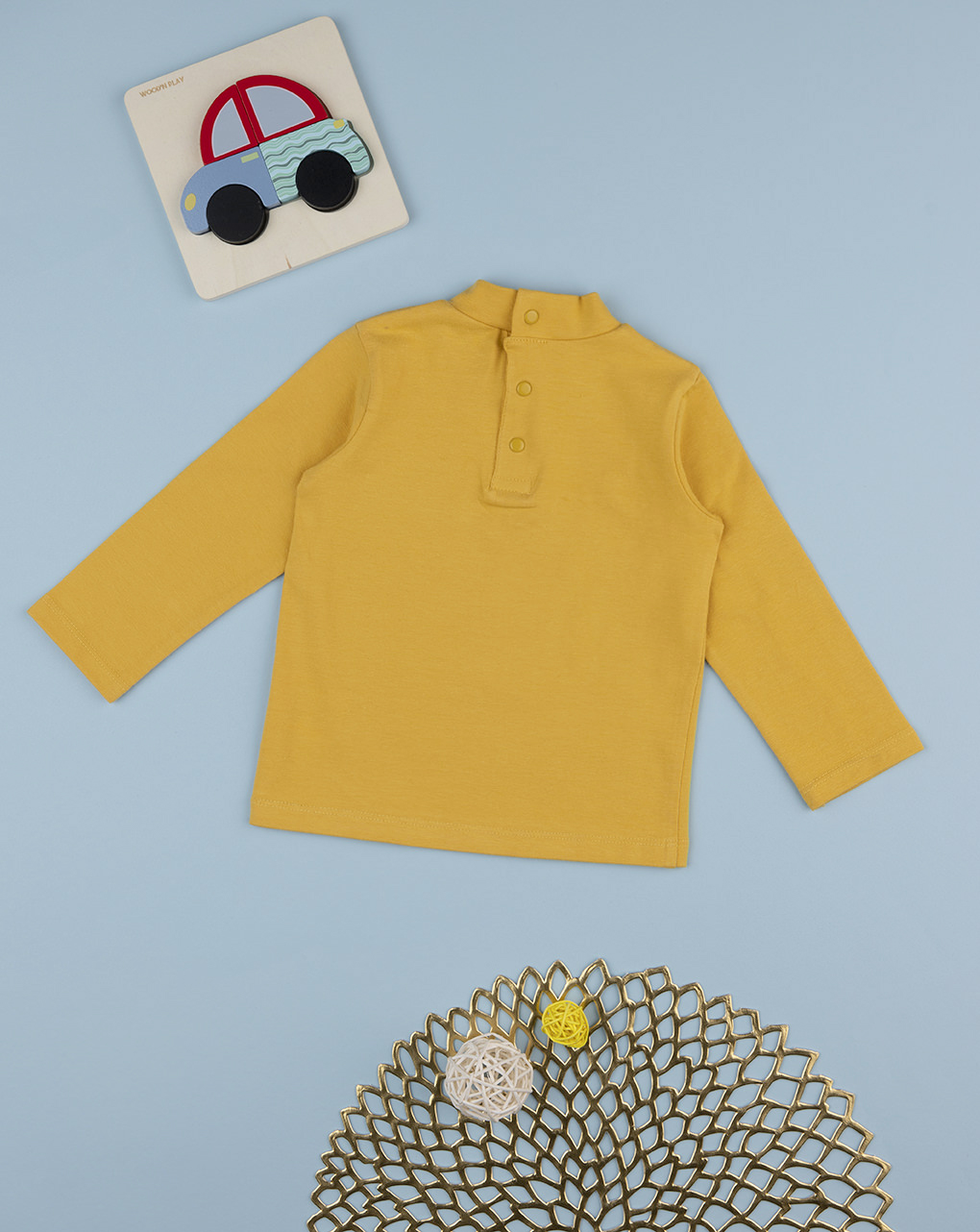 βρεφική μπλούζα ζιβάγκο κίτρινη με αρκουδάκι για αγόρι - Prénatal