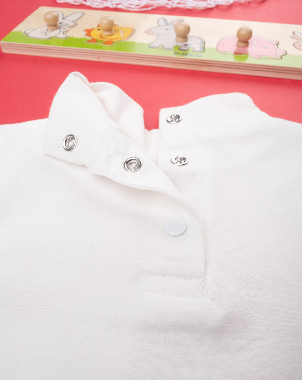 βρεφική μπλούζα ζιβάγκο λευκή για κορίτσι - Prénatal