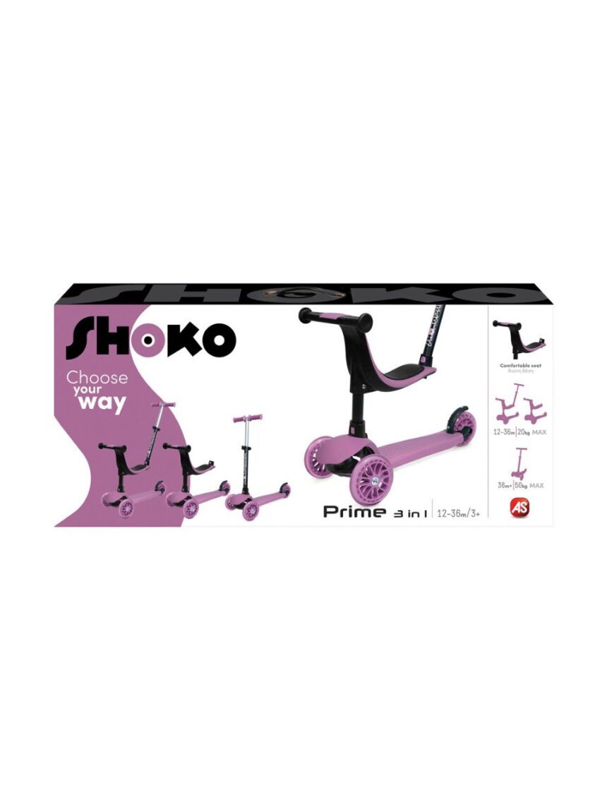 As company shoko παιδικό πατίνι πολυμορφικό 3 σε 1 σε ροζ χρώμα 5004-50506 - Shoko