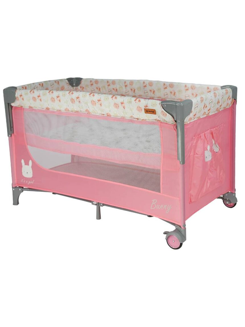 Bebe stars παρκοκρέβατο animal 2 levels & adjustable rail bunny - Bebe Stars