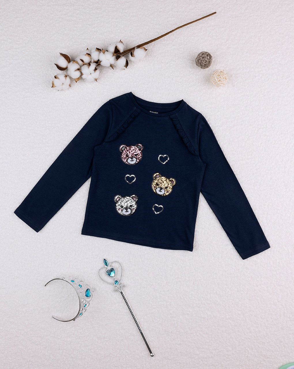 παιδική μπλούζα μπλε με αρκουδάκια για κορίτσι - Prénatal