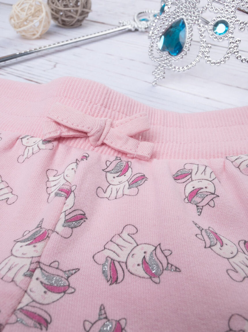 βρεφικό παντελόνι φόρμας ροζ με μονόκερους για κορίτσι - Prénatal