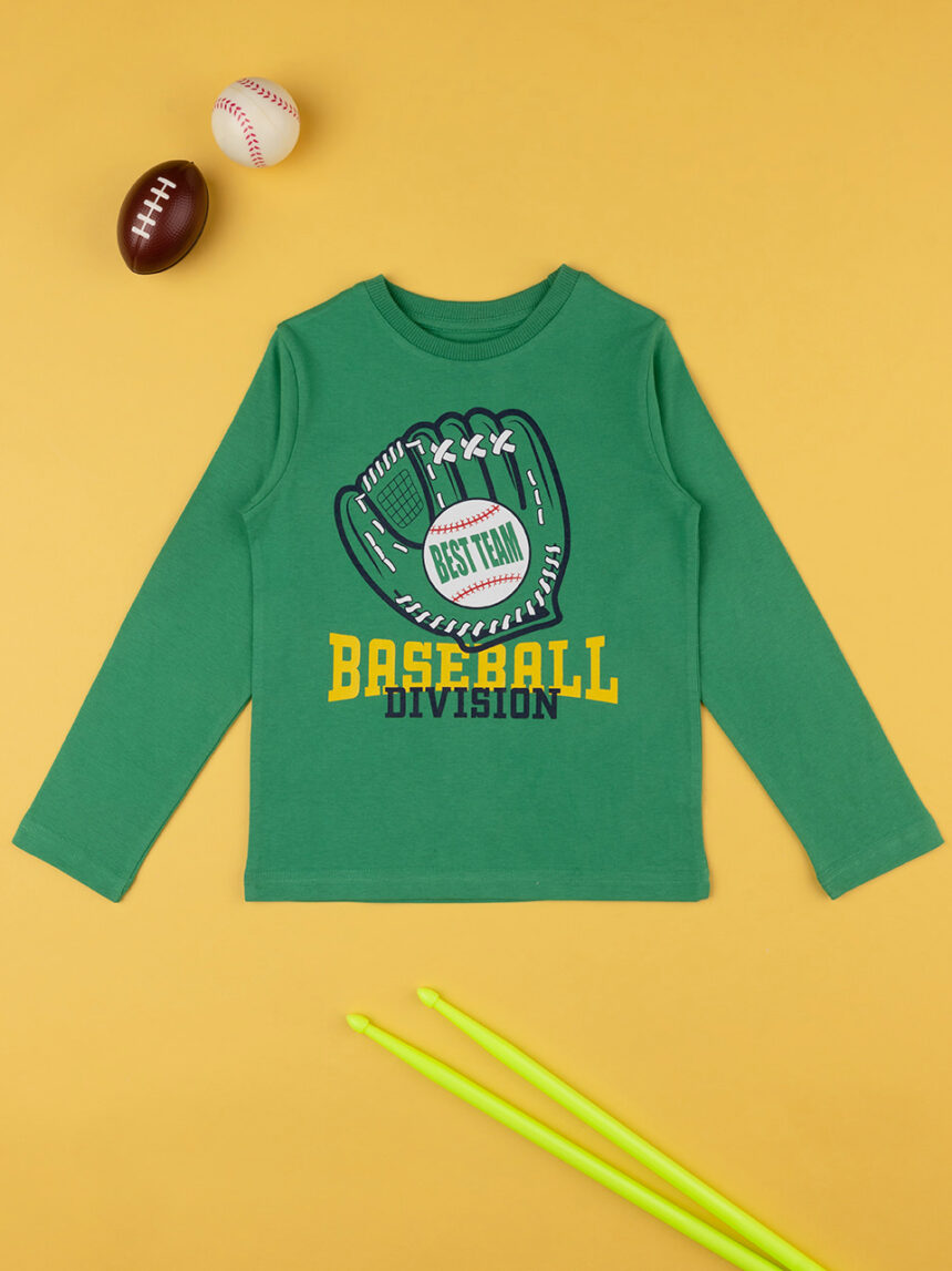 παιδική μπλούζα πράσινη baseball για αγόρι - Prénatal