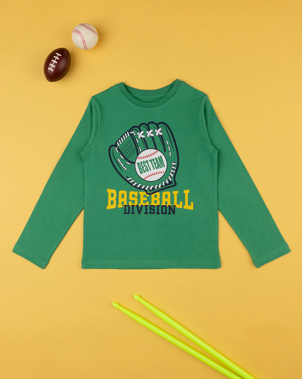 Παιδική μπλούζα πράσινη baseball για αγόρι | Prénatal Store Online