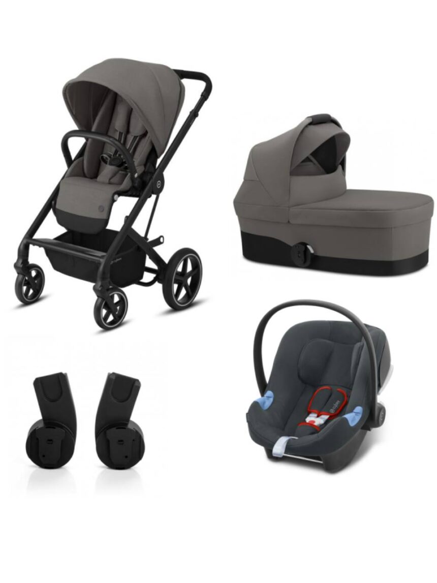 Cybex σύστημα μεταφοράς balios s lux 3 in 1 με carry cot και δώρο το κάθισμα αυτοκινήτου aton b2 i-size soho grey - Cybex