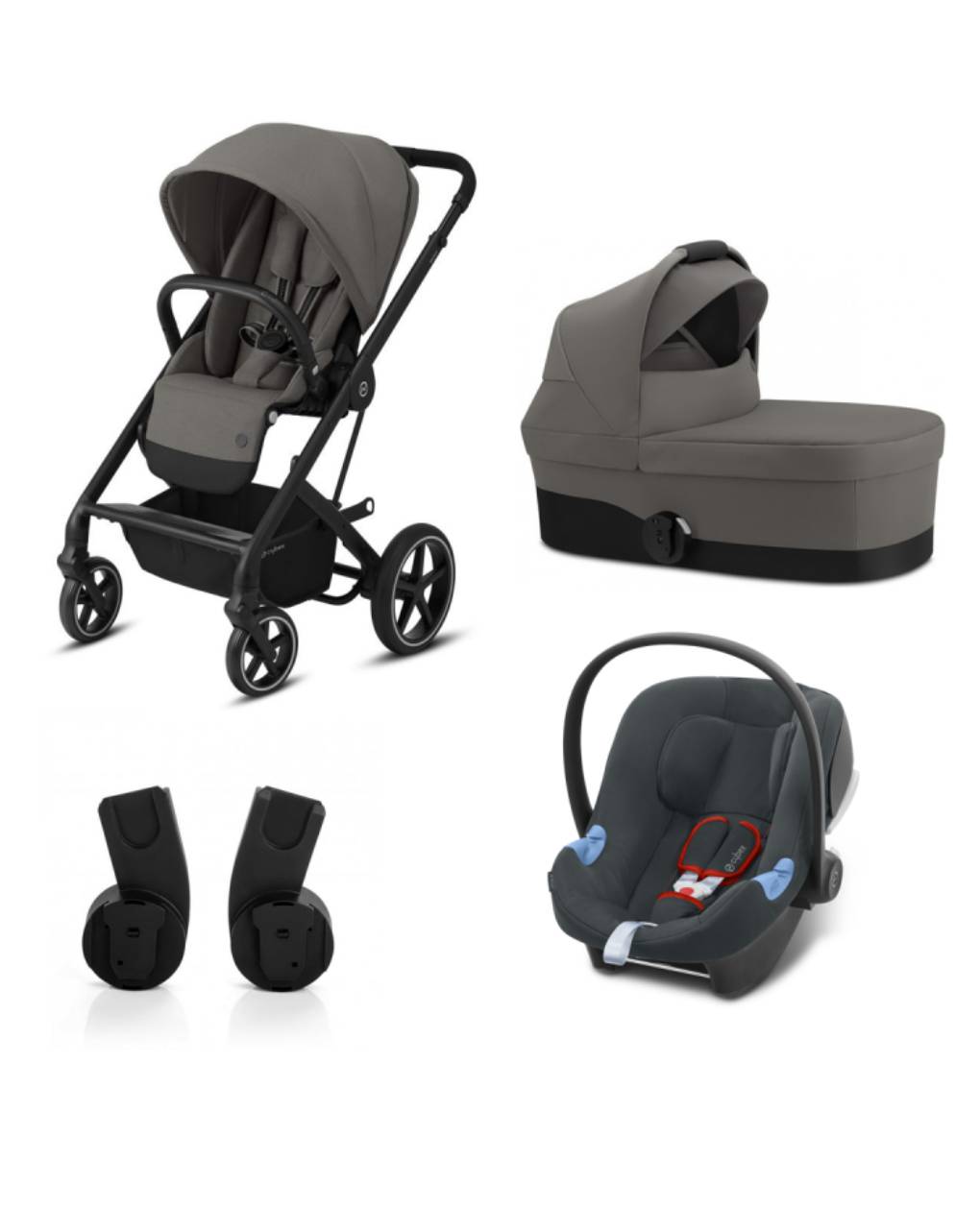 Cybex σύστημα μεταφοράς balios s lux 3 in 1 με carry cot και δώρο το κάθισμα αυτοκινήτου aton b2 i-size soho grey - Cybex