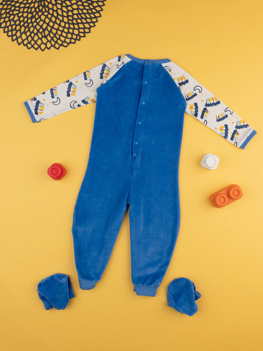 βρεφική ολόσωμη σενίλ πιτζάμα μπλε με τον bing για αγόρι - Prénatal