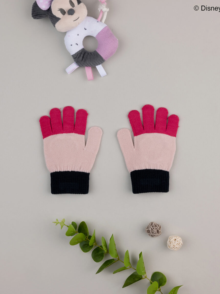 παιδικά γάντια τρίχρωμα με τη minnie για κορίτσι - Prénatal