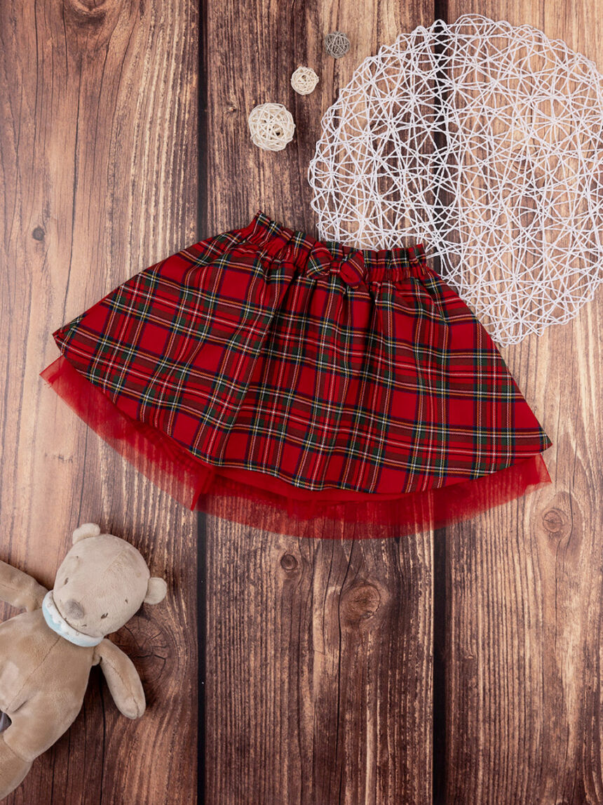παιδική φούστα κόκκινη καρό για κορίτσι - Prénatal