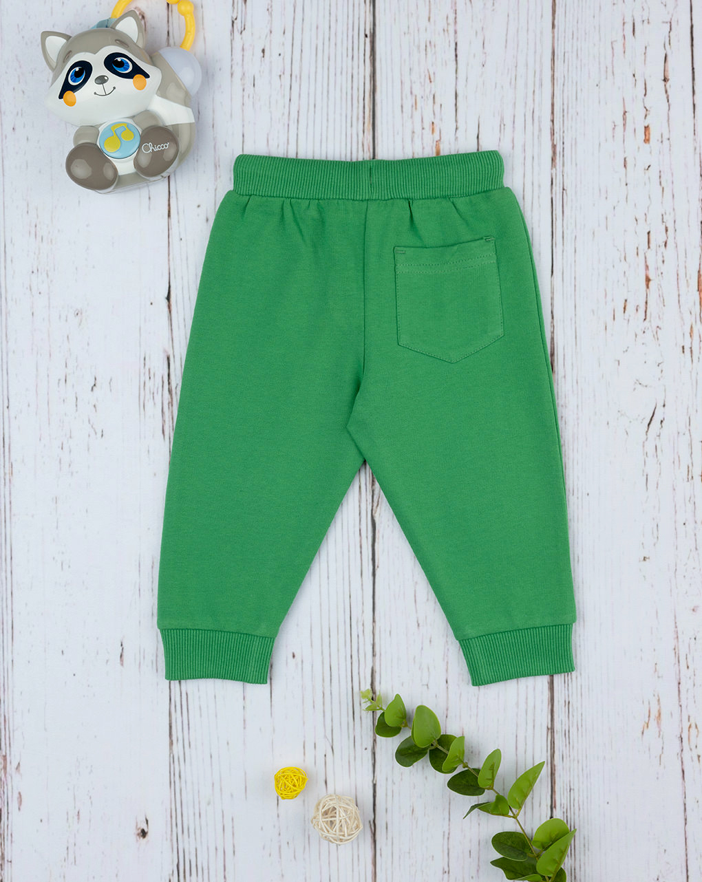 βρεφικό παντελόνι φούτερ πράσινο με κάστορα για αγόρι - Prénatal