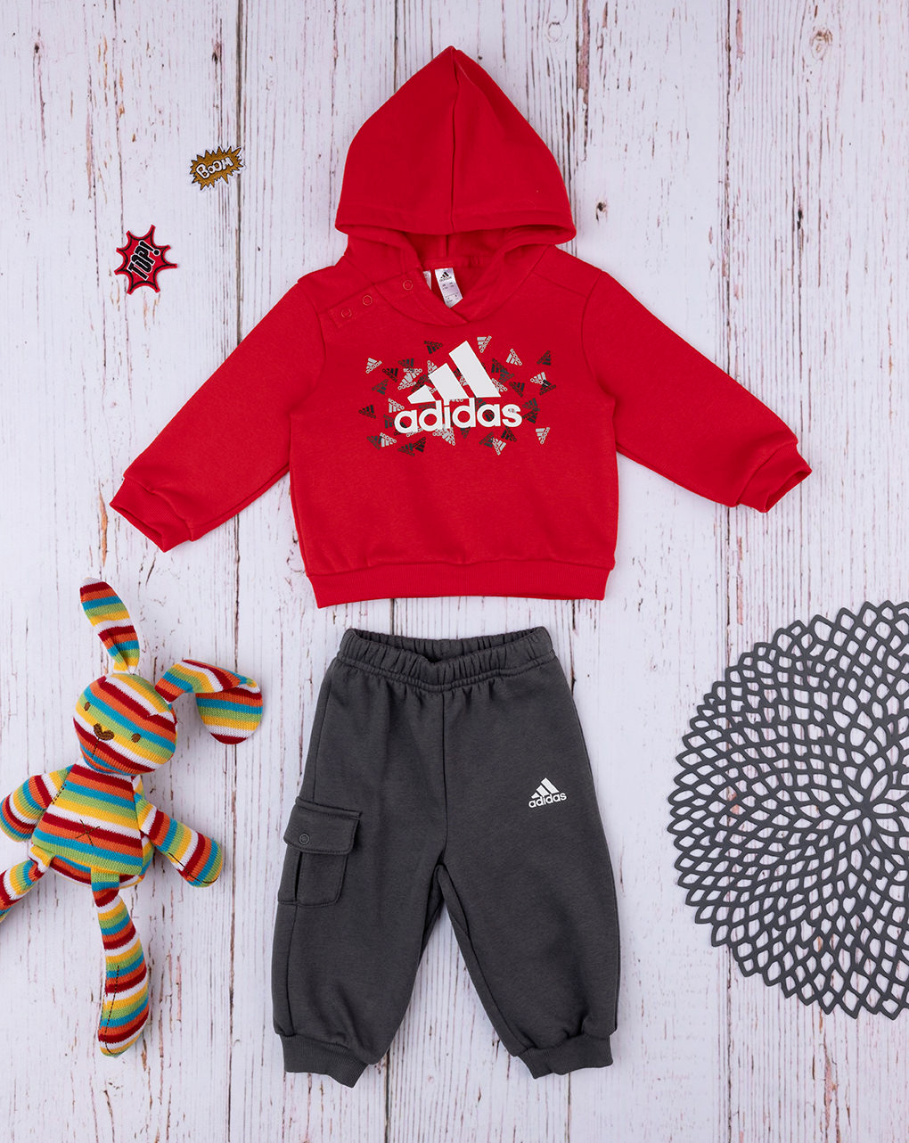Adidas αθλητικό σετ hoodie και φόρμα hu1553 για αγόρι - Adidas