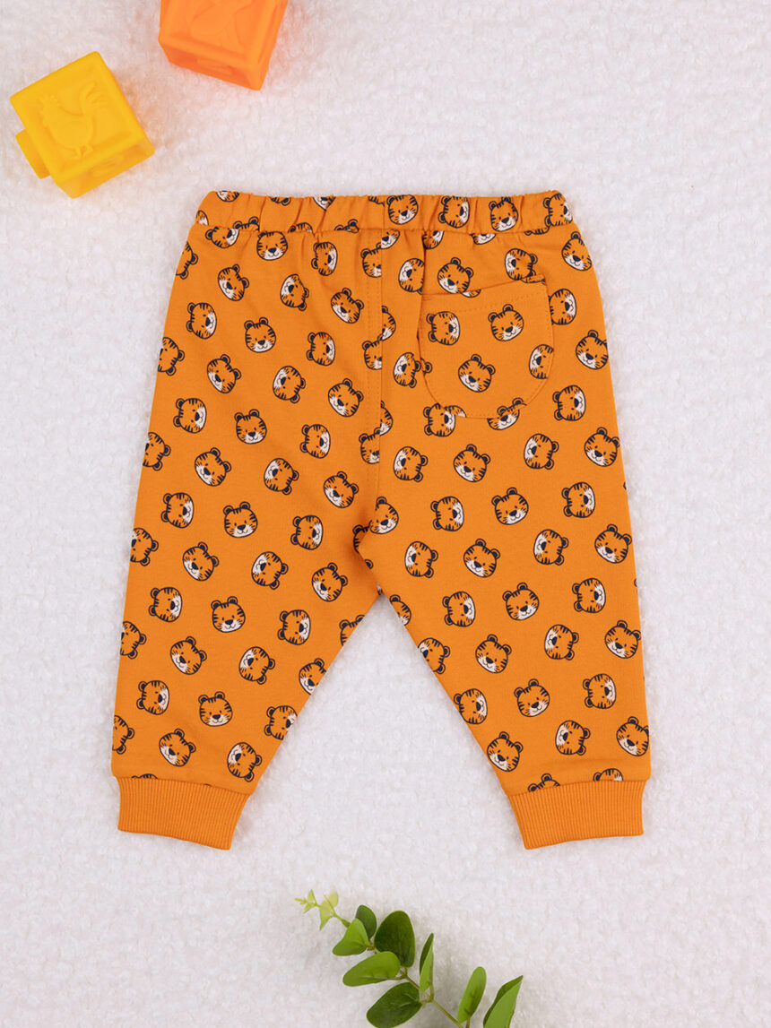 βρεφικό παντελόνι φόρμας πορτοκαλί με τιγράκια για αγόρι - Prénatal