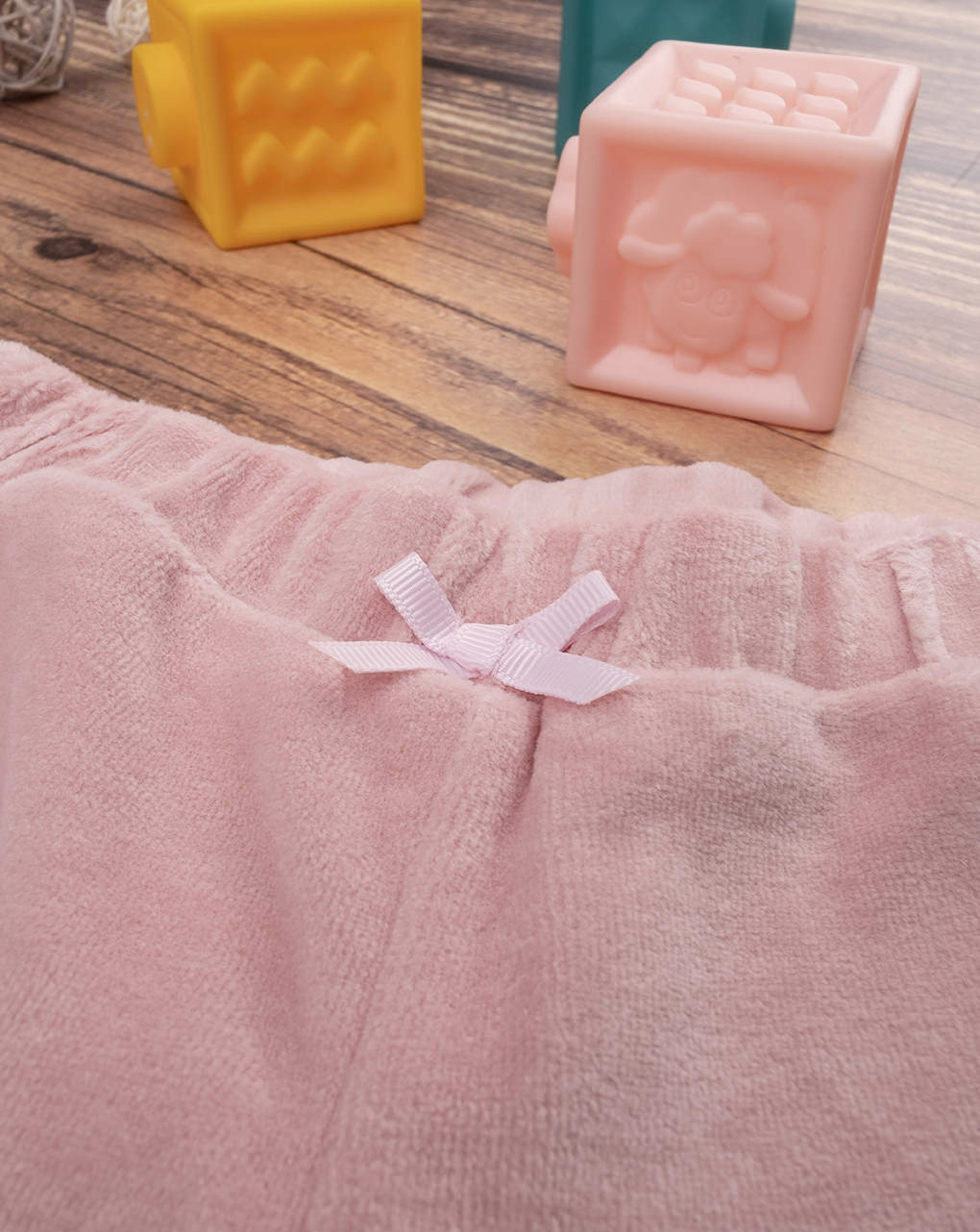 βρεφικό παντελόνι φόρμας σενίλ ροζ για κορίτσι - Prénatal