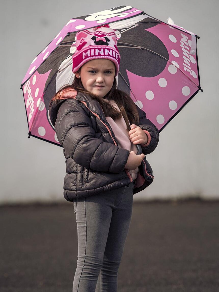 παιδική ομπρέλα φούξια πουά με τη minnie για κορίτσι - Disney