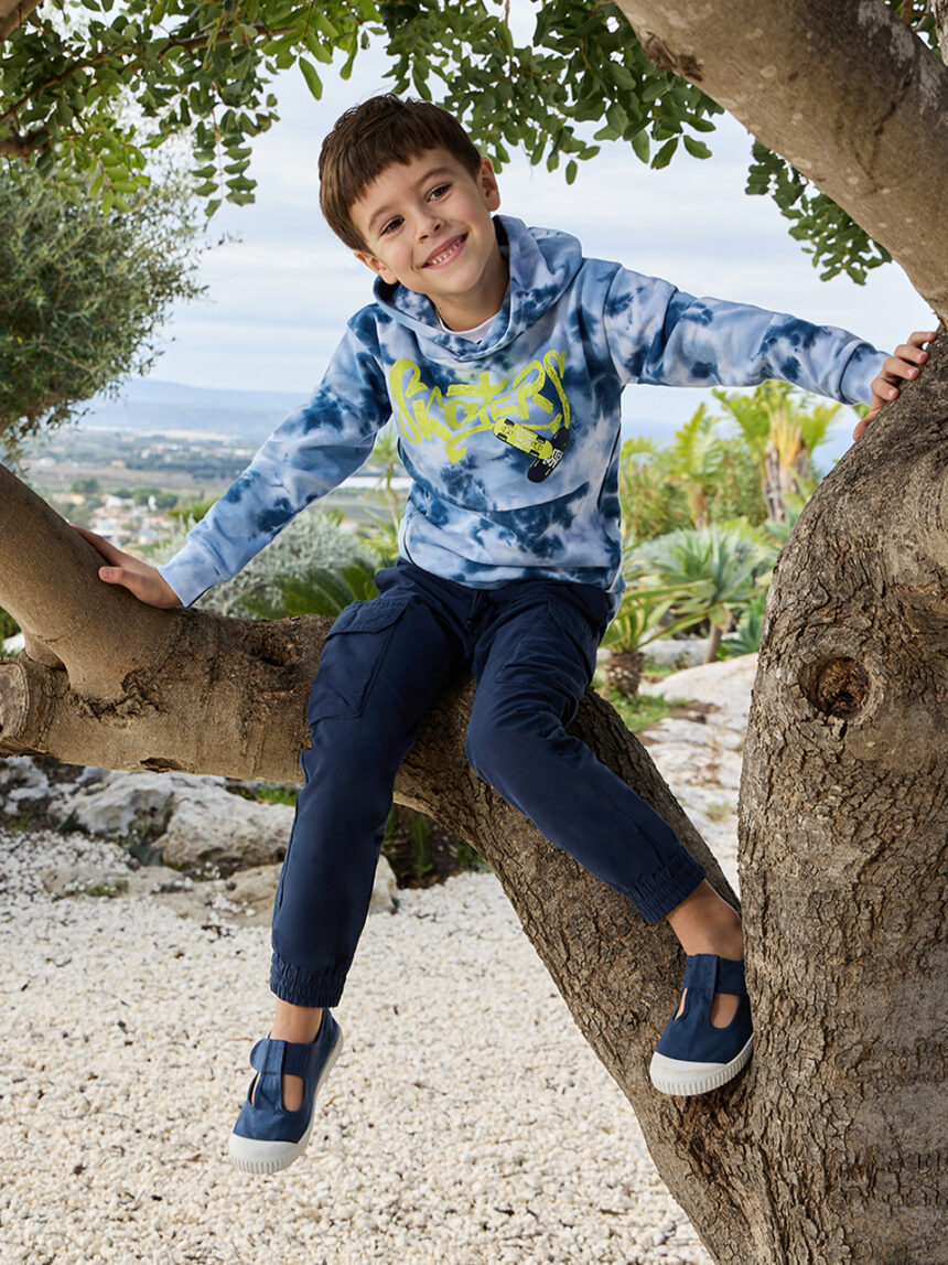 παιδική μπλούζα φούτερ μπλε skater για αγόρι - Prénatal