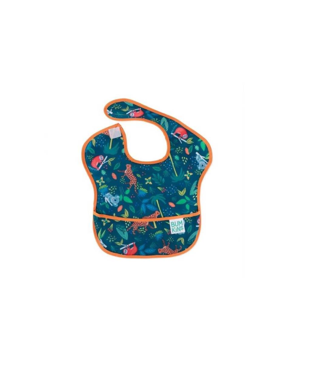 Bumkins σαλιάρα με κοντά μανίκια junior bib blue tropic