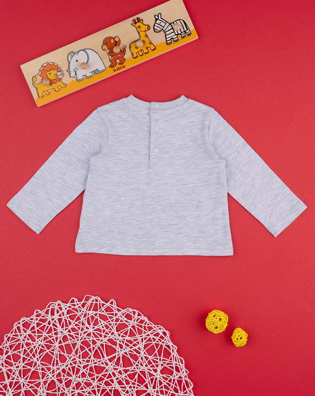 βρεφικό μπλουζάκι γκρι με τιγράκι για αγόρι - Prénatal