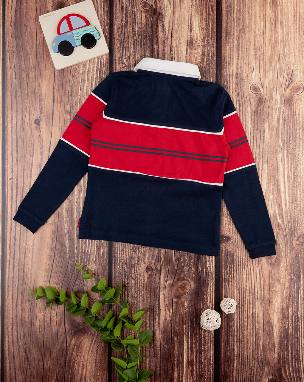 παιδική μπλούζα πόλο μπλε/κόκκινη για αγόρι - Prénatal