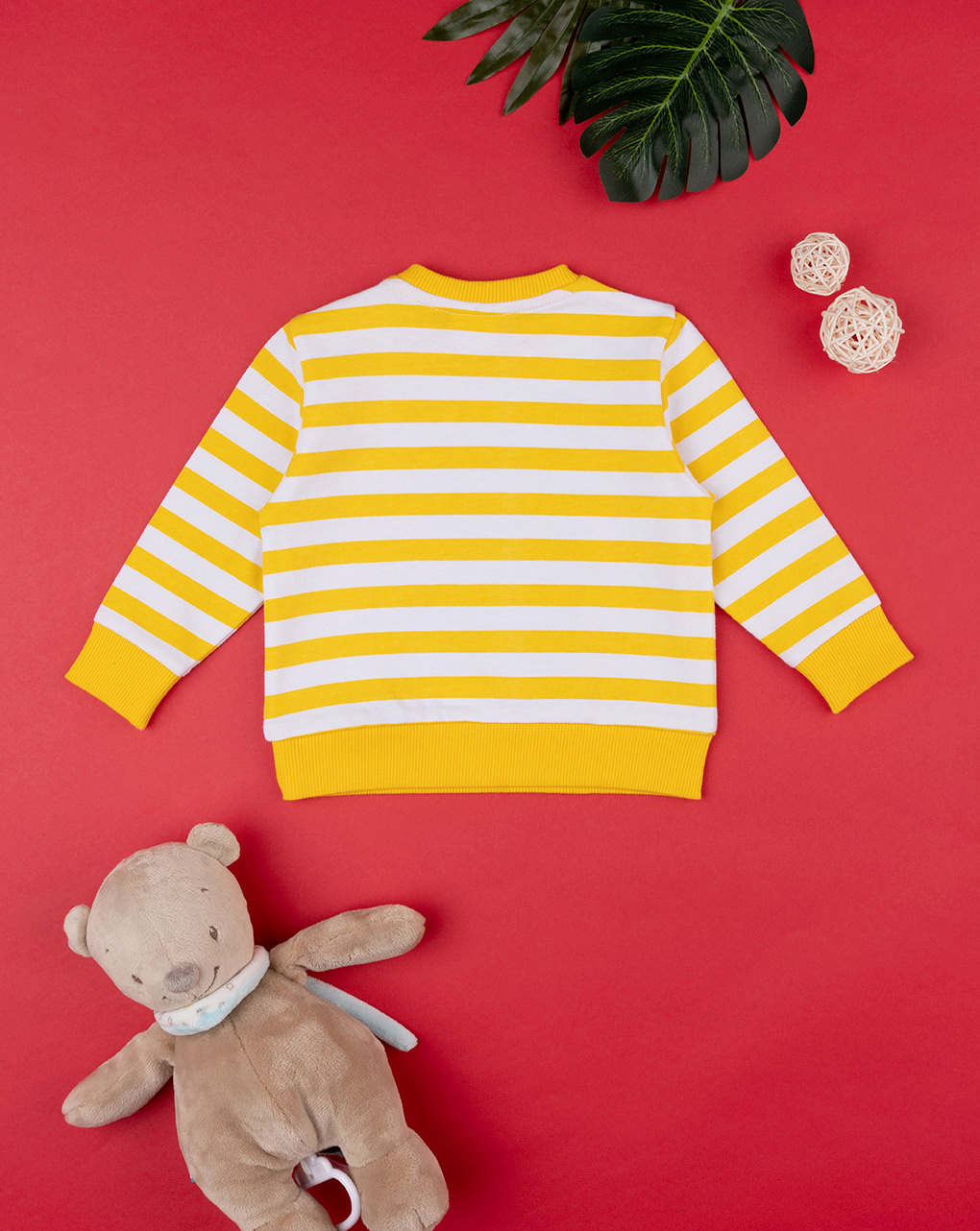 βρεφική μπλούζα φούτερ ριγέ με κάστορα για αγόρι - Prénatal