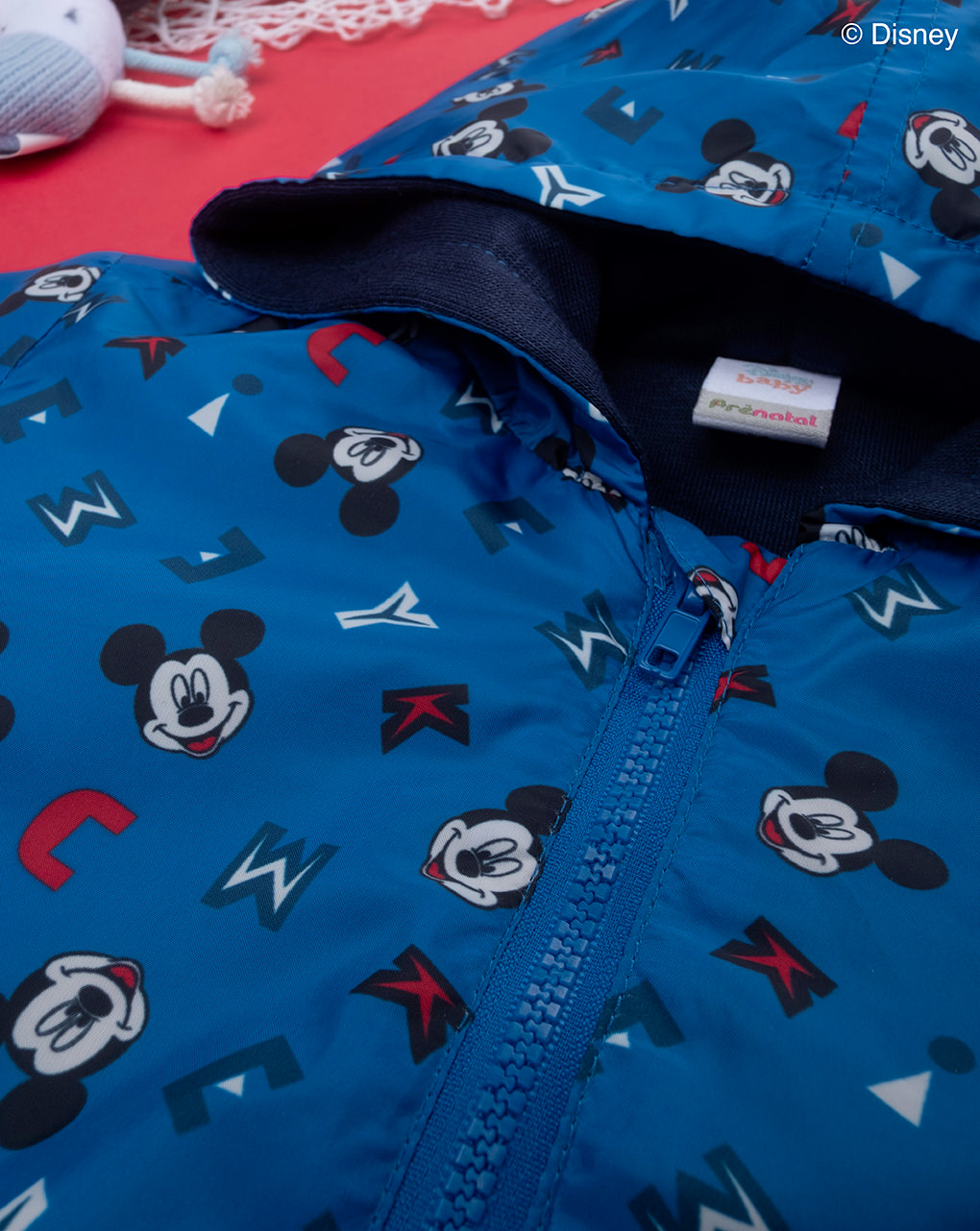 βρεφικό αντιανεμικό μπουφάν μπλε με το mickey και επένδυση για αγόρι - Prénatal