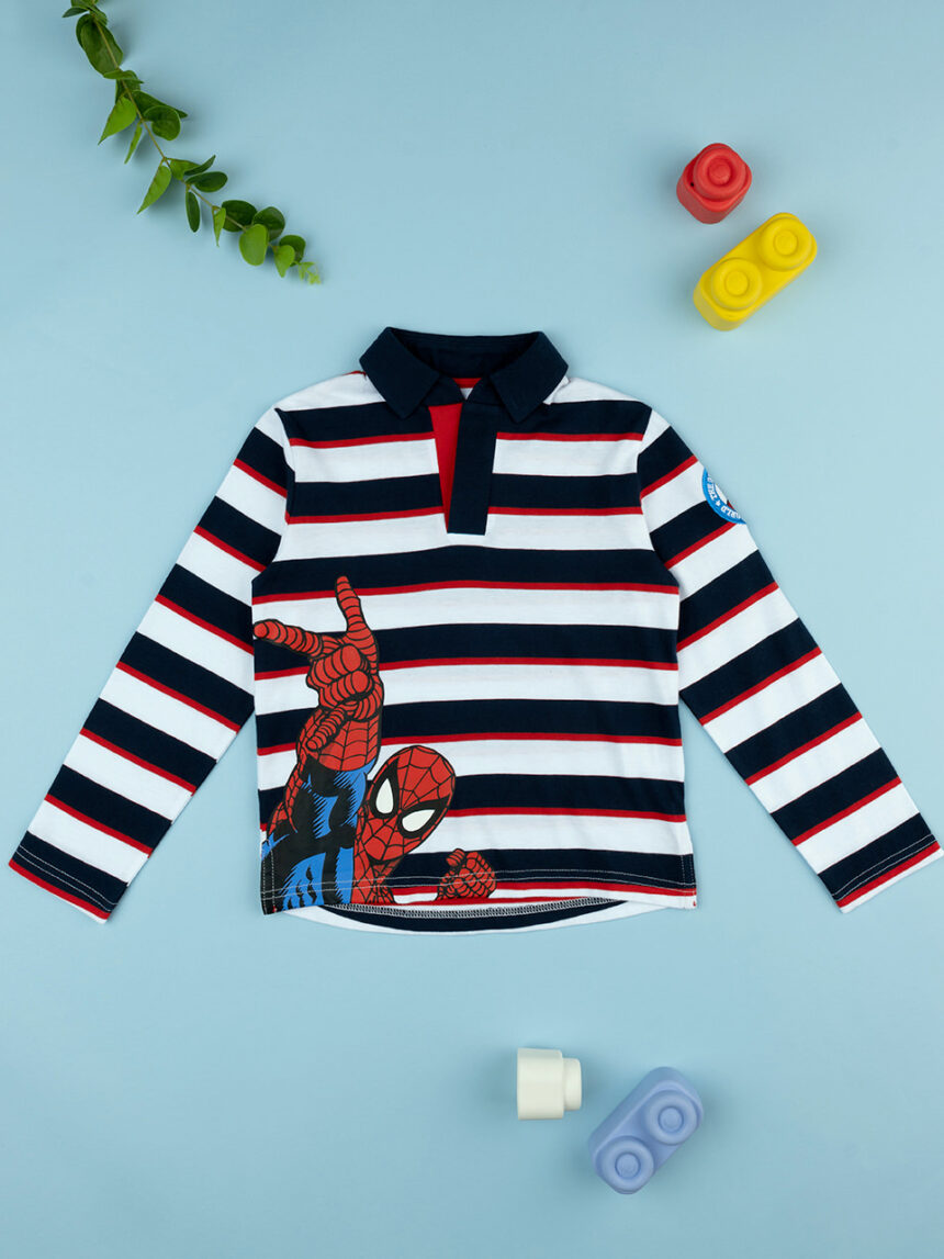 παιδική μπλούζα πόλο ριγέ με το spiderman για αγόρι - Prénatal