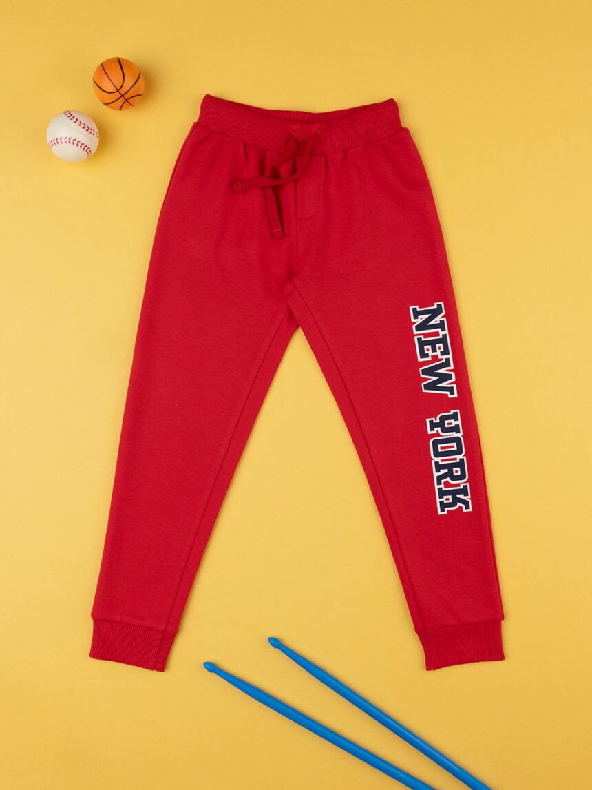 παιδικό παντελόνι φόρμας κόκκινο new york για αγόρι - Prénatal