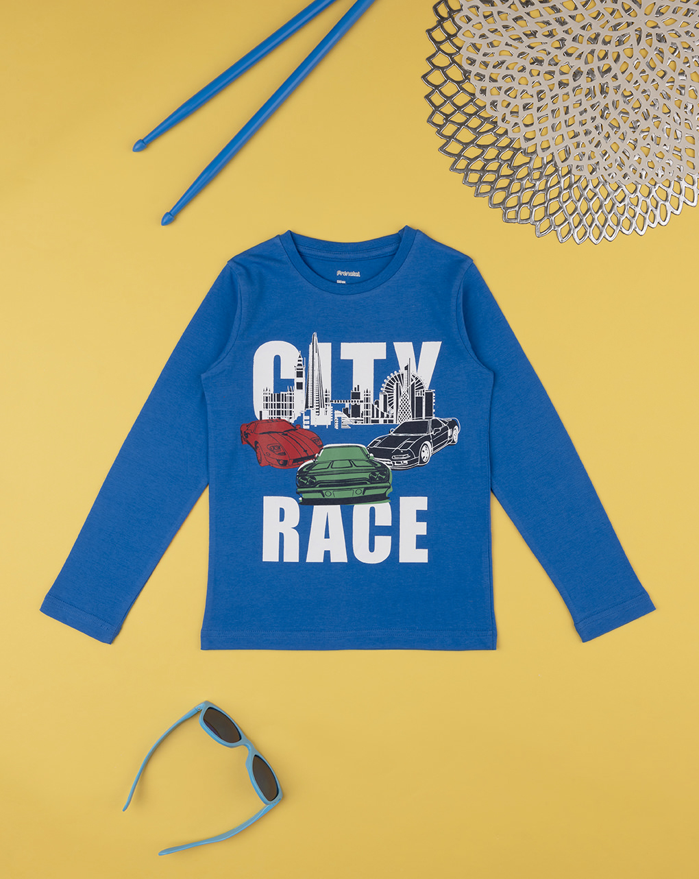 παιδική μπλούζα μπλε city race για αγόρι - Prénatal