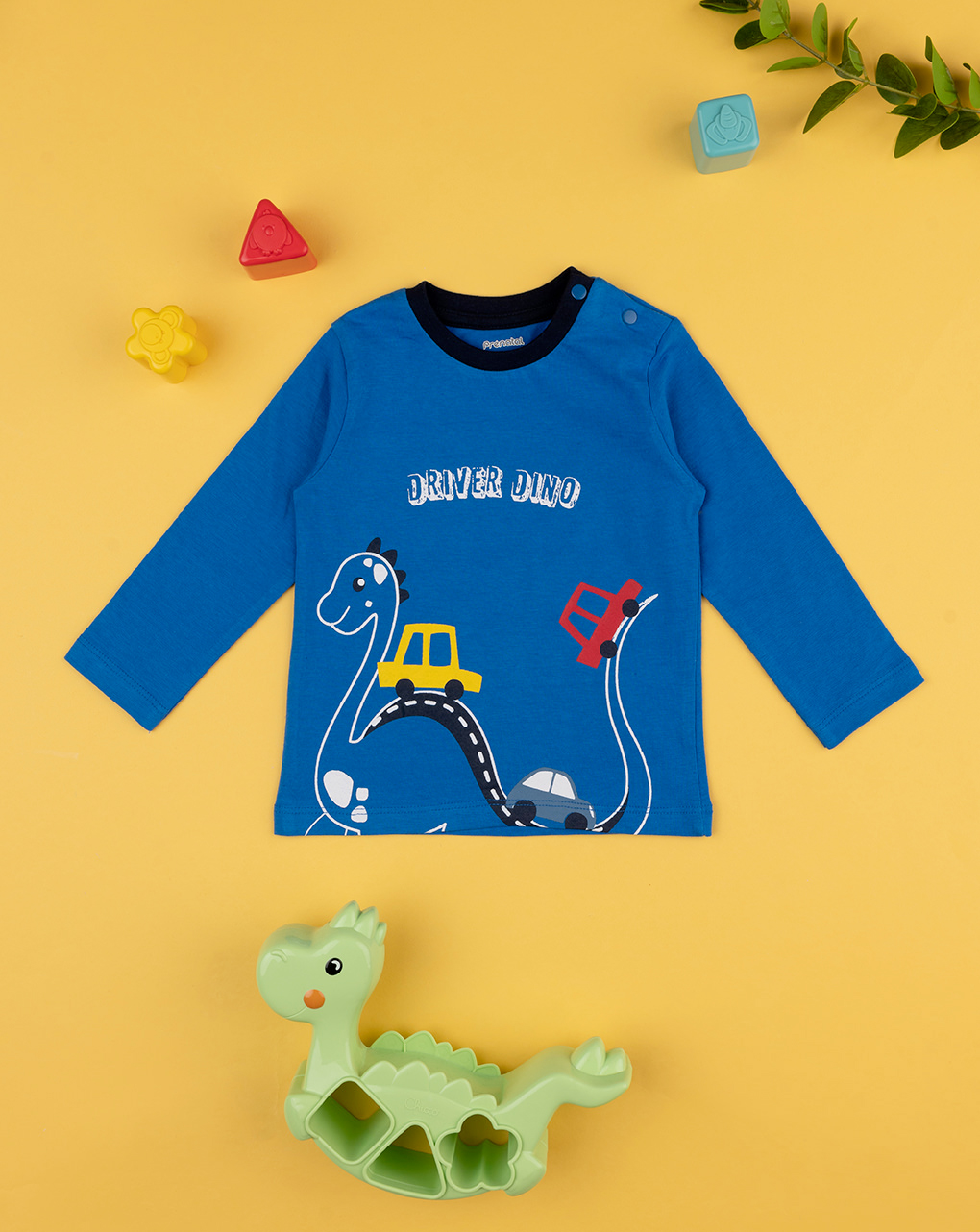 βρεφική μπλούζα μπλε με δεινόσαυρο για αγόρι - Prénatal