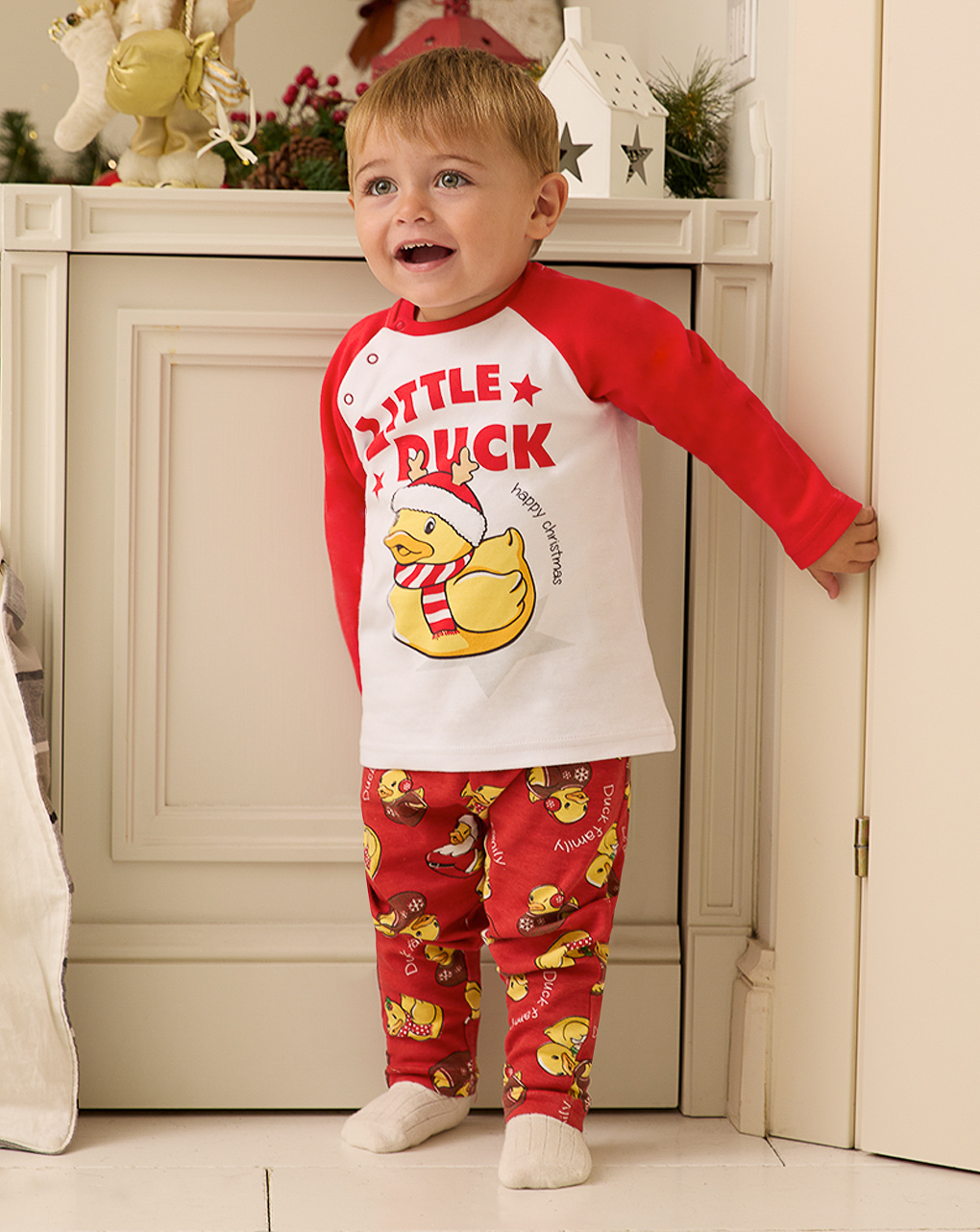 βρεφική χριστουγεννιάτικη πιτζάμα little duck για αγόρι - Prénatal