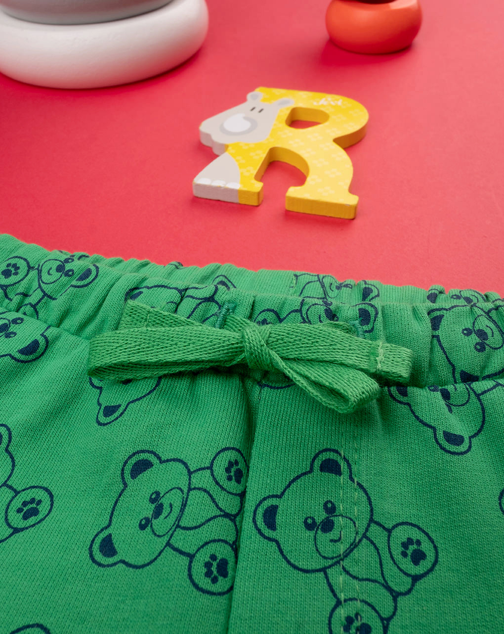 βρεφικό παντελόνι φόρμας πράσινο με αρκουδάκια για αγόρι - Prénatal