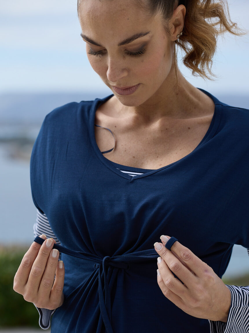 γυναικεία μπλούζα εγκυμοσύνης μπλε ριγέ - Prénatal