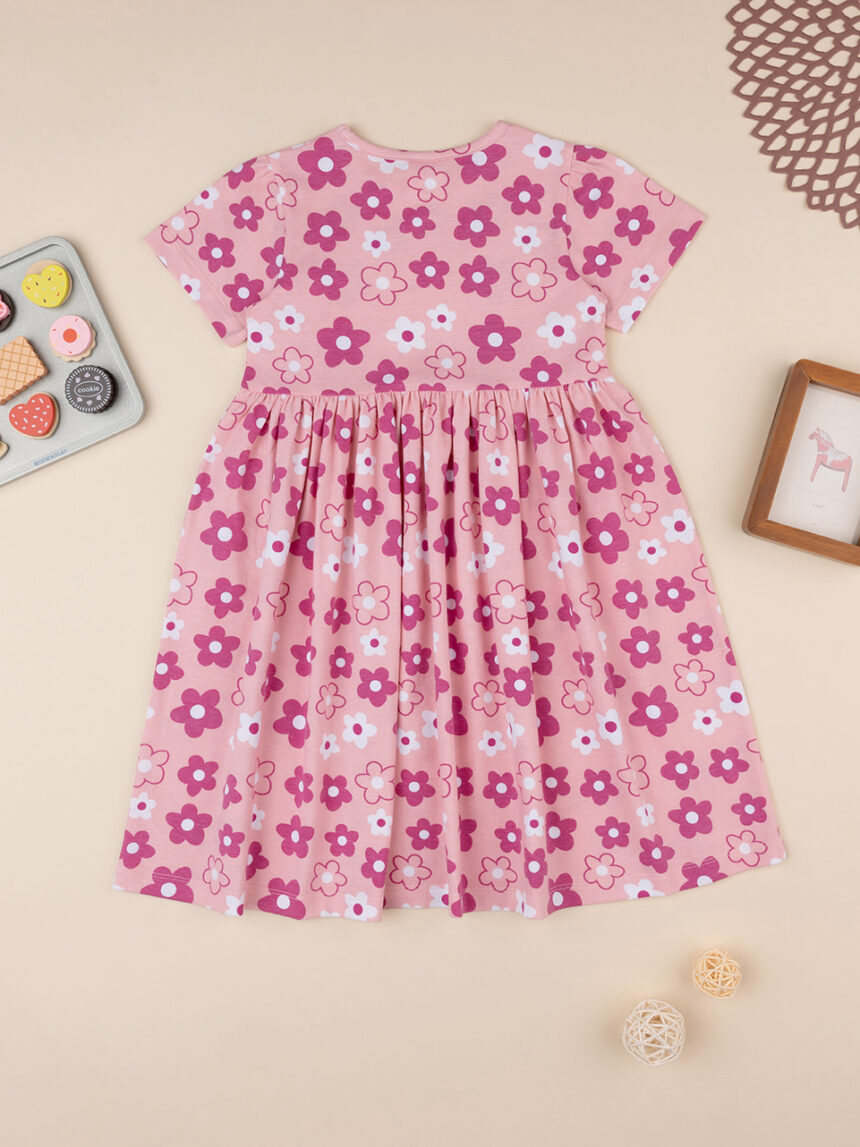 παιδικό φόρεμα ροζ φλοράλ για κορίτσι - Prénatal