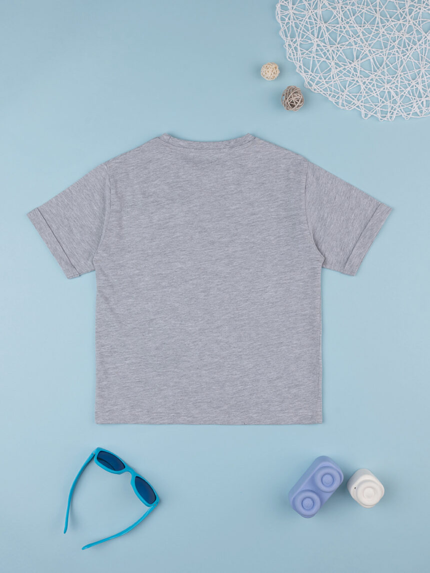 παιδικό t-shirt γκρι με τσέπη τζιν για αγόρι - Prénatal
