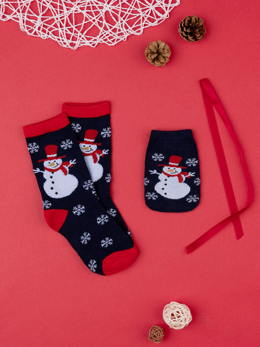 παιδικές χριστουγεννιάτικες κάλτσες με χιονάνθρωπο για αγόρι - Prénatal