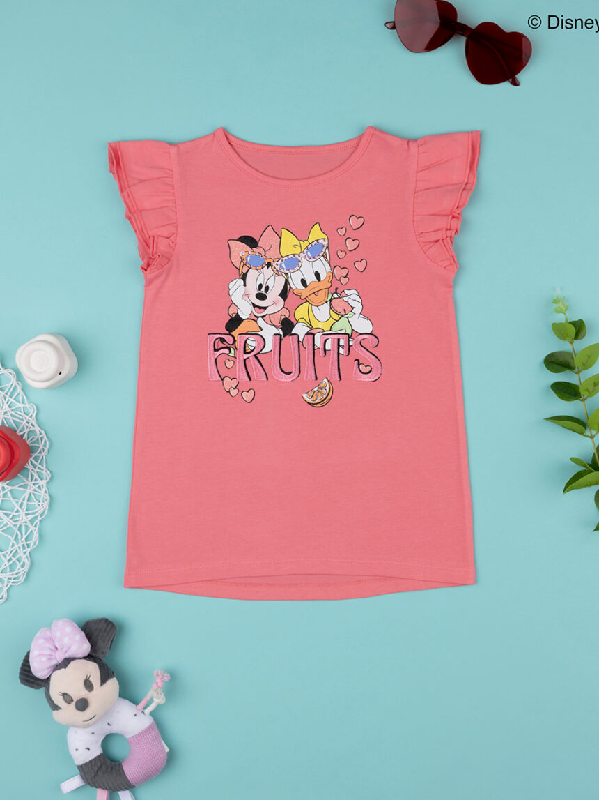 παιδικό t-shirt κοραλί με τη minnie και τη daisy για κορίτσι - Prénatal