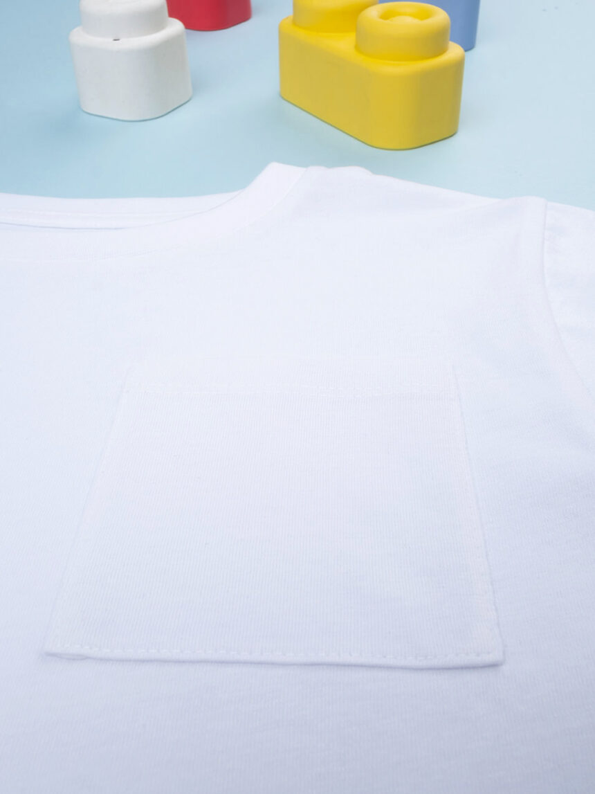 παιδικό t-shirt λευκό με τσέπη για αγόρι - Prénatal