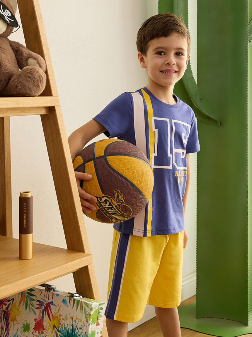 παιδικό t-shirt μπλε basket για αγόρι - Prénatal