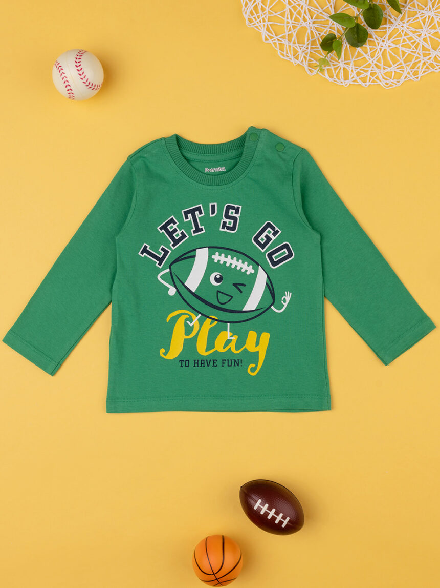 βρεφική μπλούζα πράσινη rugby για αγόρι - Prénatal