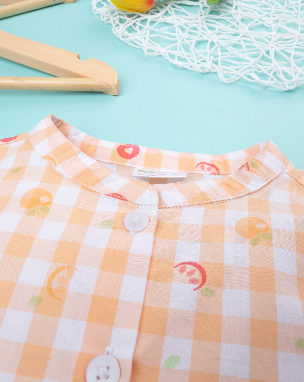 παιδικό πουκάμισο καρό με φρούτα για κορίτσι - Prénatal