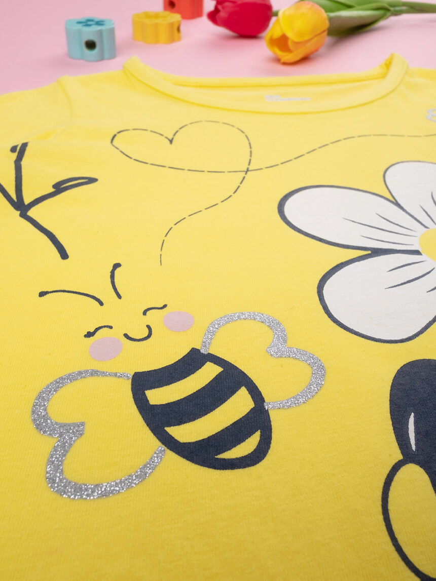 παιδικό t-shirt κίτρινο με λουλούδια για κορίτσι - Prénatal