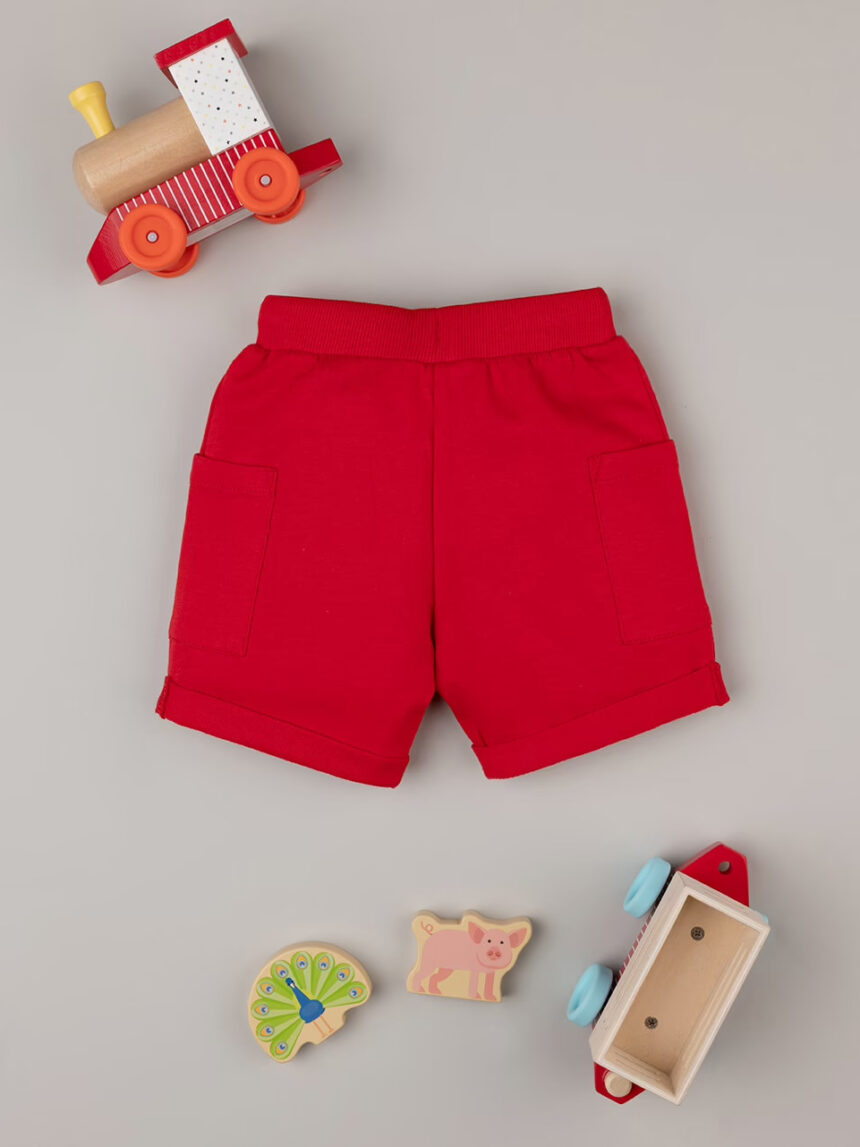 βρεφικό σορτσάκι κόκκινο με τσέπες για αγόρι - Prénatal