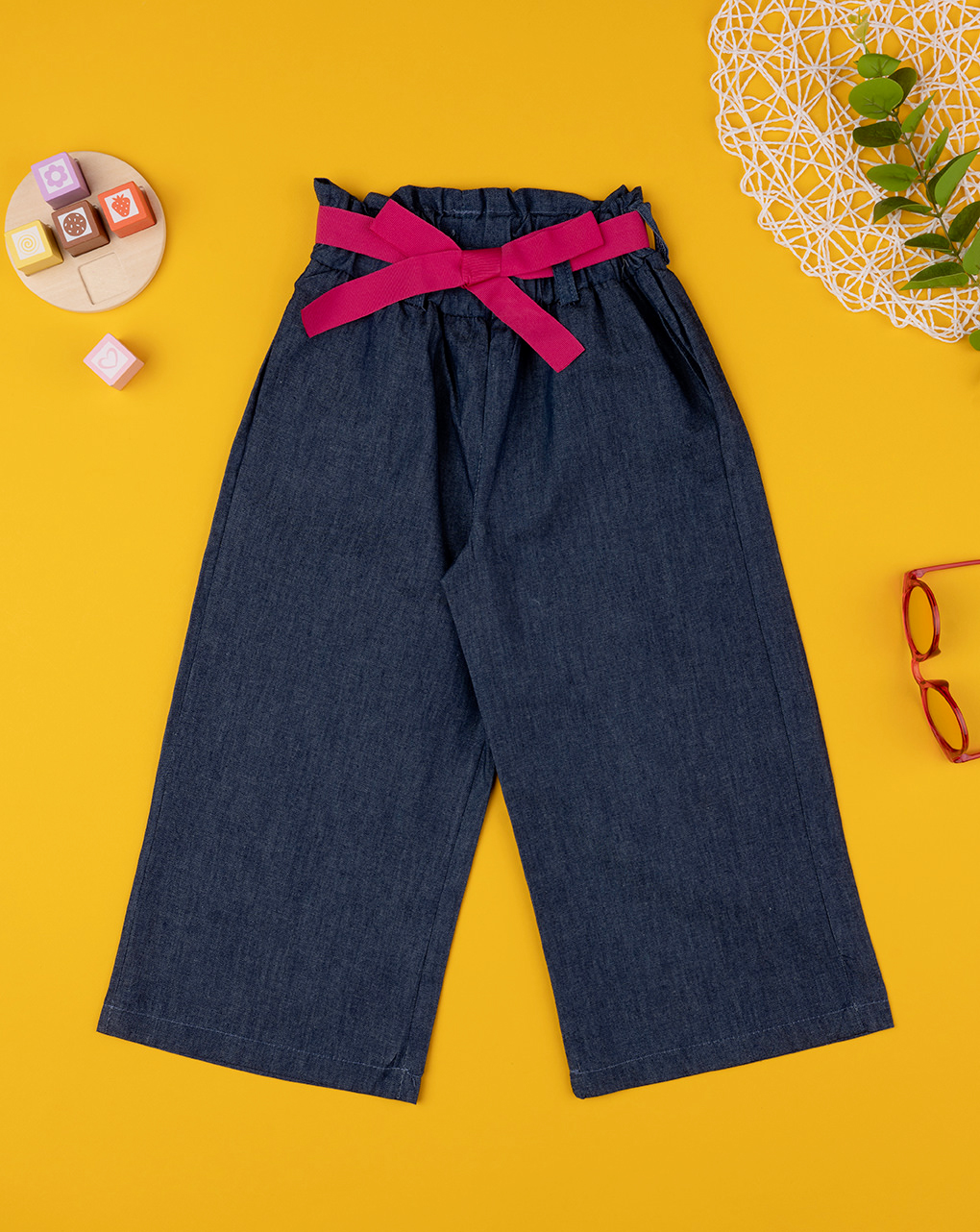 παιδικό τζιν παντελόνι με ζώνη για κορίτσι - Prénatal