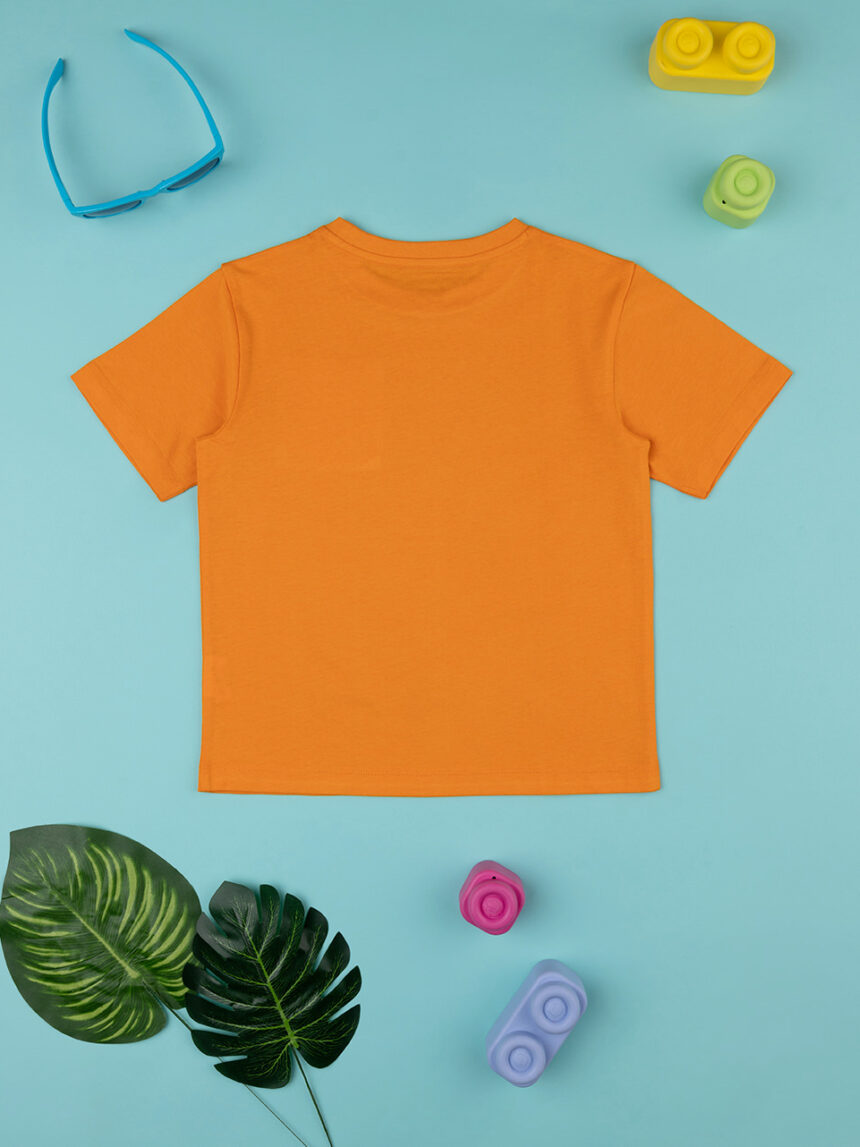 παιδικό t-shirt πορτοκαλί με τσέπη για αγόρι - Prénatal