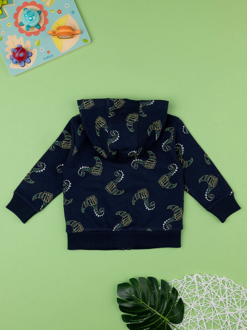 βρεφική ζακέτα φούτερ μπλε με δεινόσαυρους για αγόρι - Prénatal