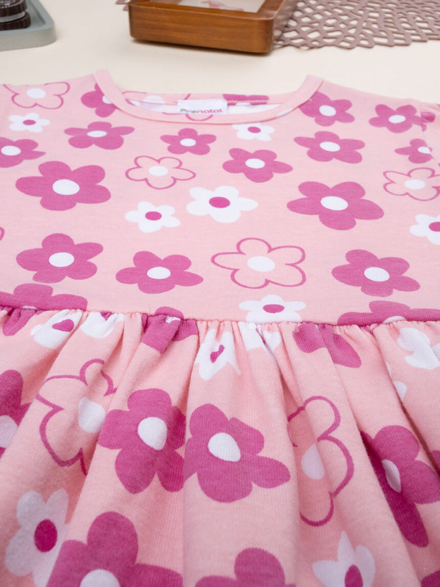 παιδικό φόρεμα ροζ φλοράλ για κορίτσι - Prénatal
