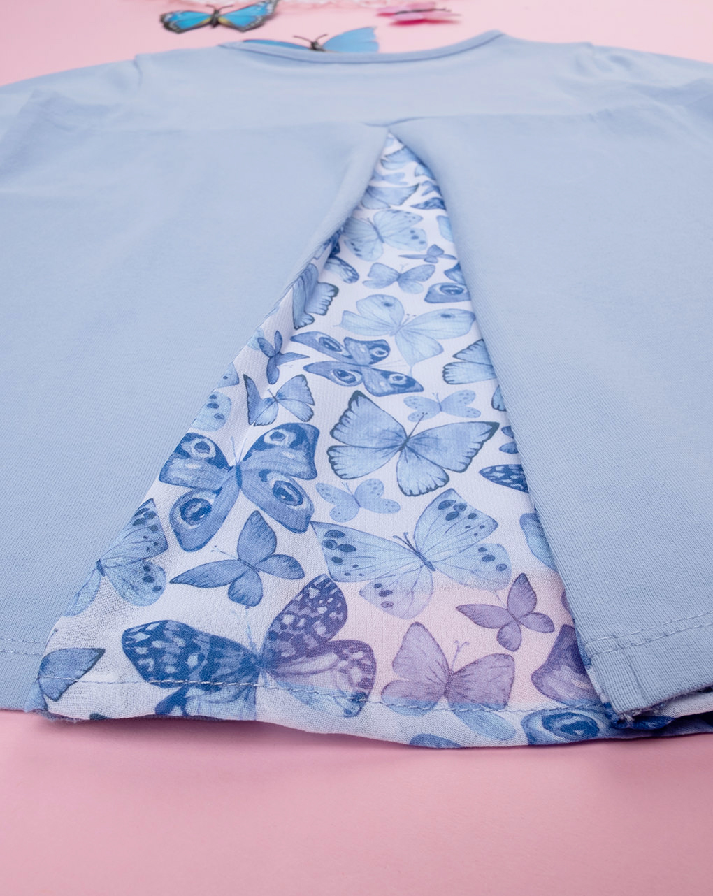 παιδική μπλούζα μπλε με πεταλούδες για κορίτσι - Prénatal
