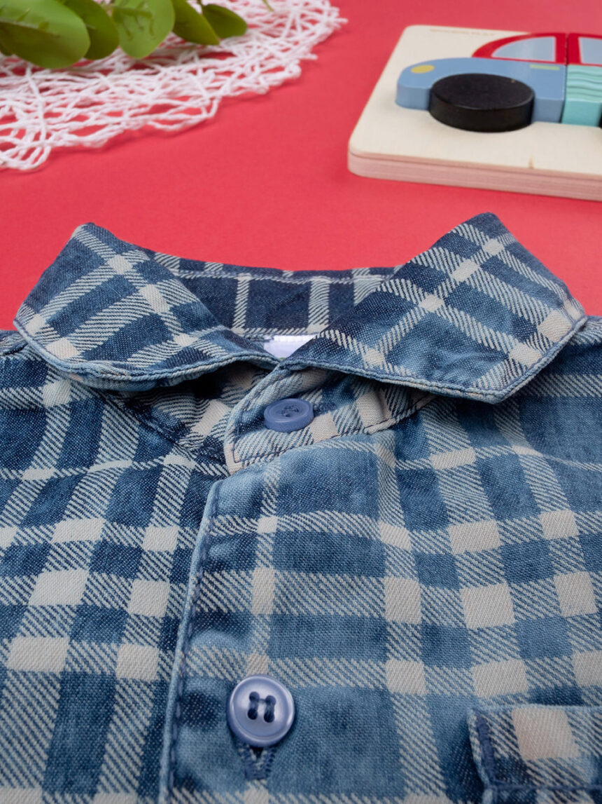 βρεφικό τζιν καρό πουκάμισο για αγόρι - Prénatal