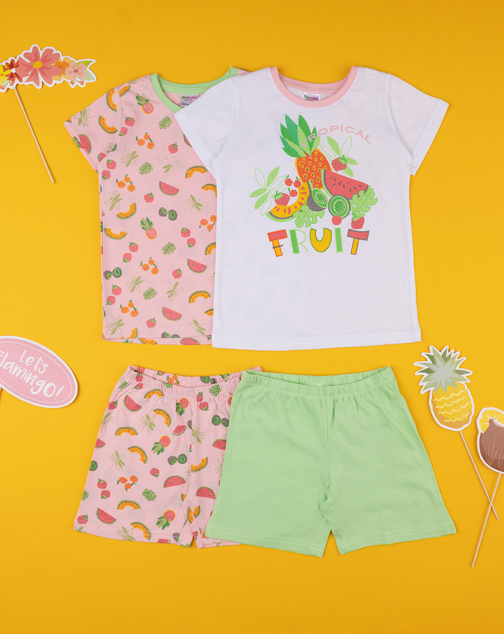 παιδικές πιτζάμες με φρούτα πακέτο x2 για κορίτσι - Prénatal
